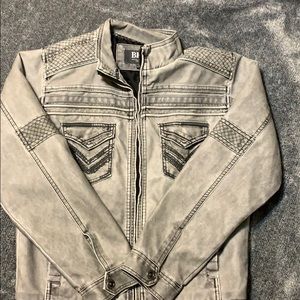 BKE jacket, kids, faux leather, gray
